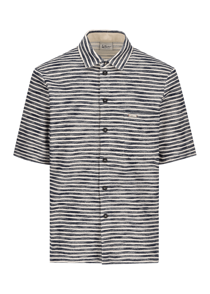 Luis Trenker Camicia a maniche corte con motivo a righe modello Ludavor