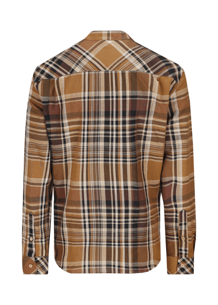 Luis Trenker Camicia A Quadri Con Colletto Alla Coreana Modello Lubernet