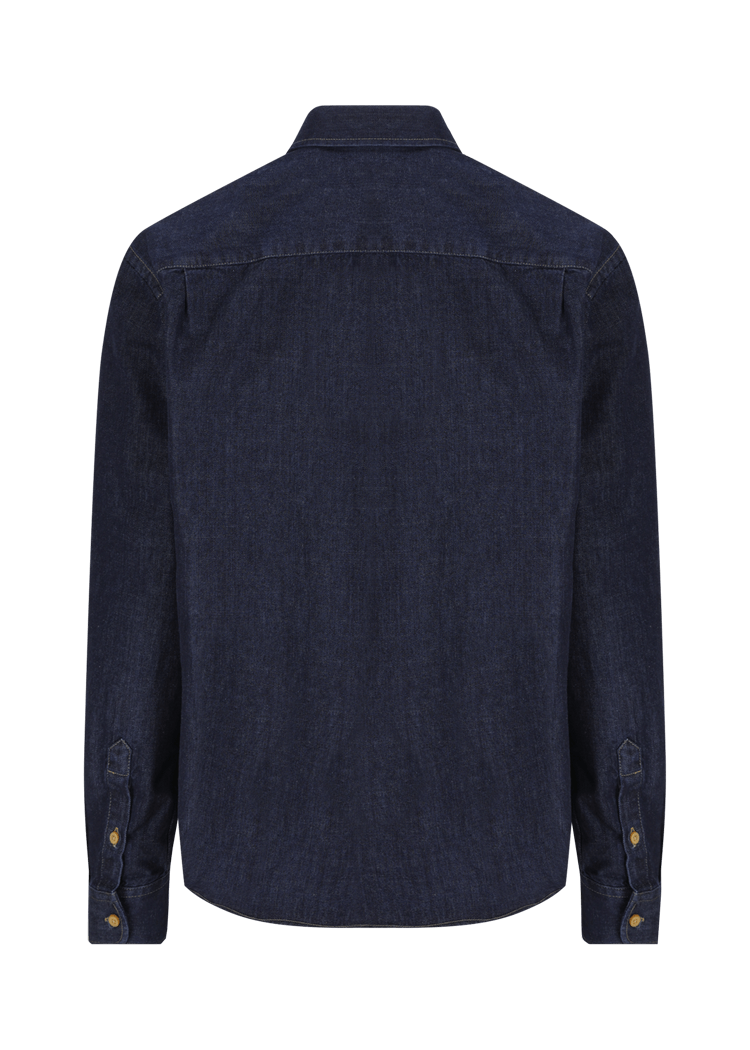 Luis Trenker Camicia Button Down In Denim Modello Lubenzio