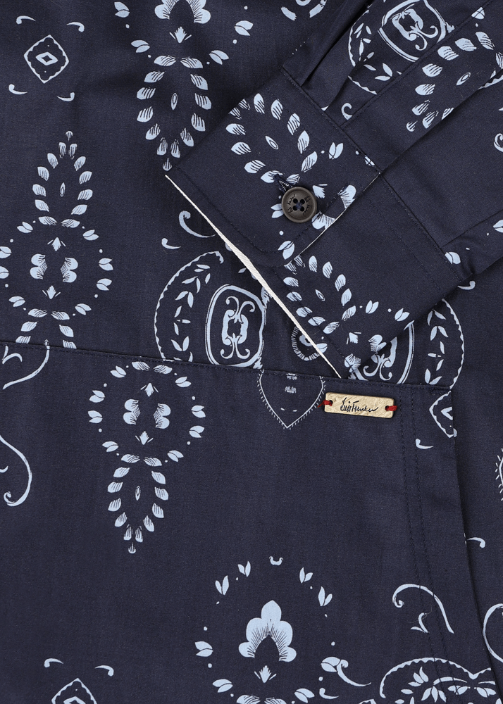 Luis Trenker Camicia Con Cappuccio Con Stampa Bandana Modello Lucram