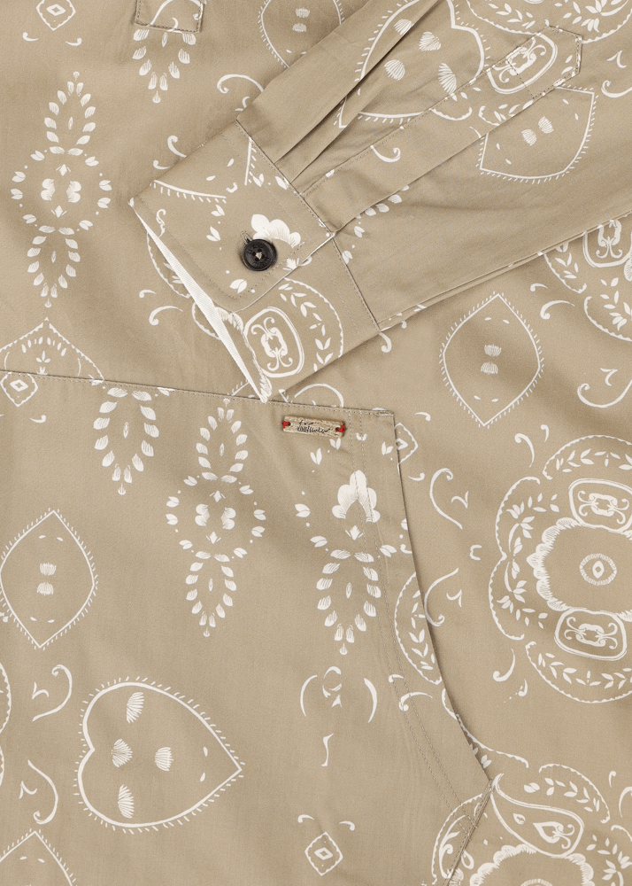 Luis Trenker Camicia Con Cappuccio Con Stampa Bandana Modello Lucram