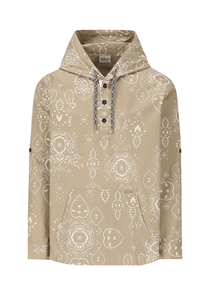 Luis Trenker Camicia con cappuccio con stampa bandana modello Lucram