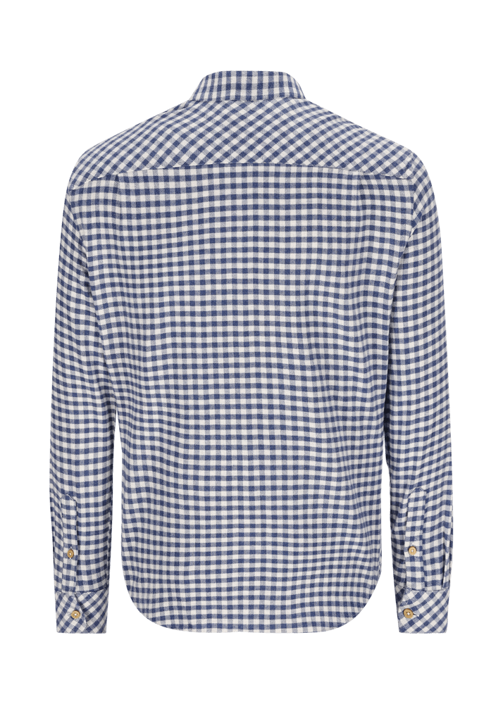 Luis Trenker Camicia Con Colletto Alla Coreana E Motivo Vichy Lubernet