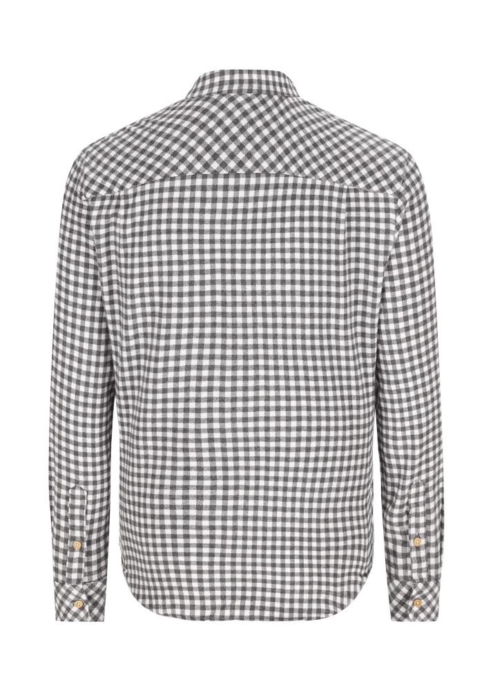 Luis Trenker Camicia Con Colletto Alla Coreana E Motivo Vichy Lubernet