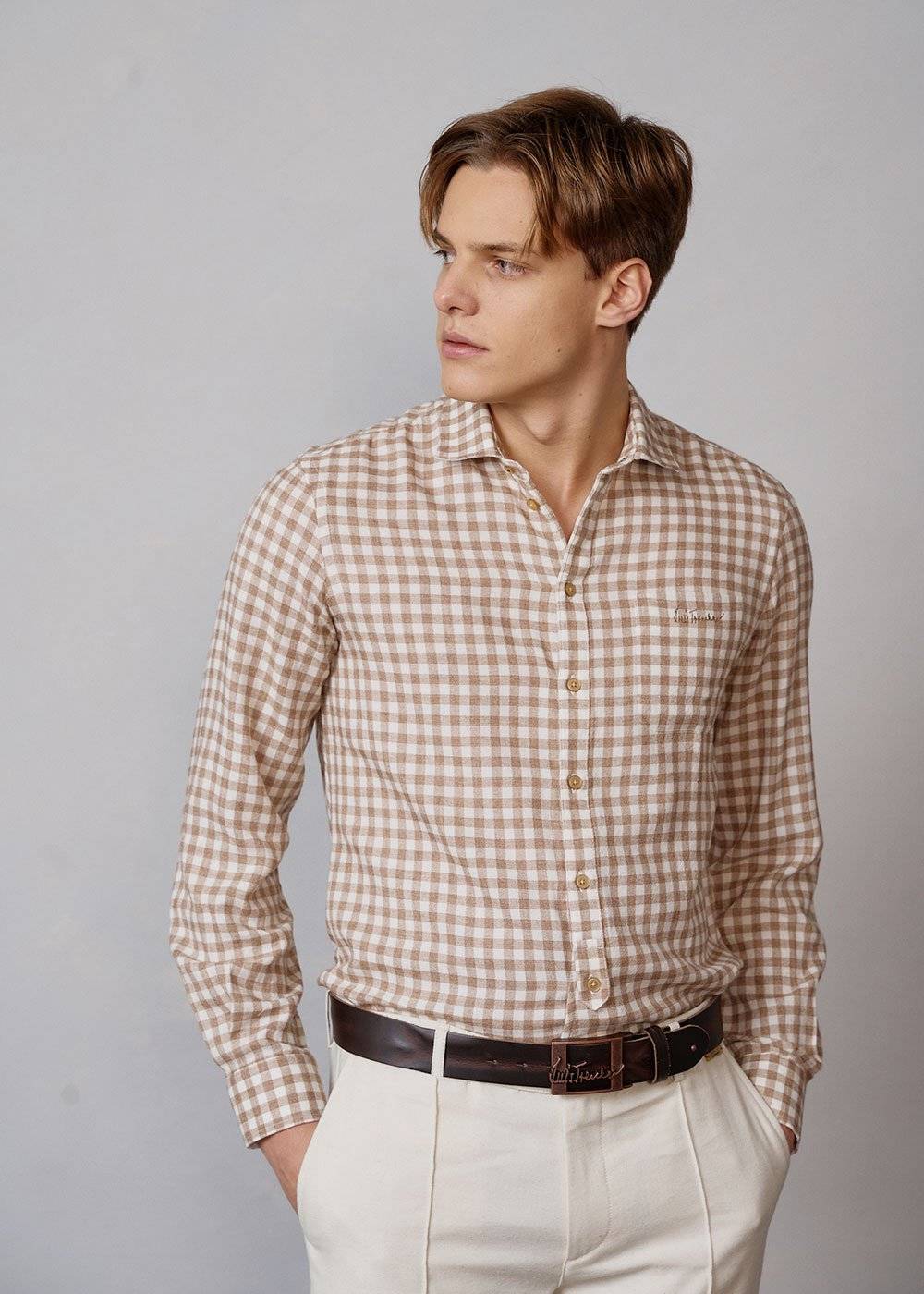 Luis Trenker Camicia con motivo vichy modello Luhaimo