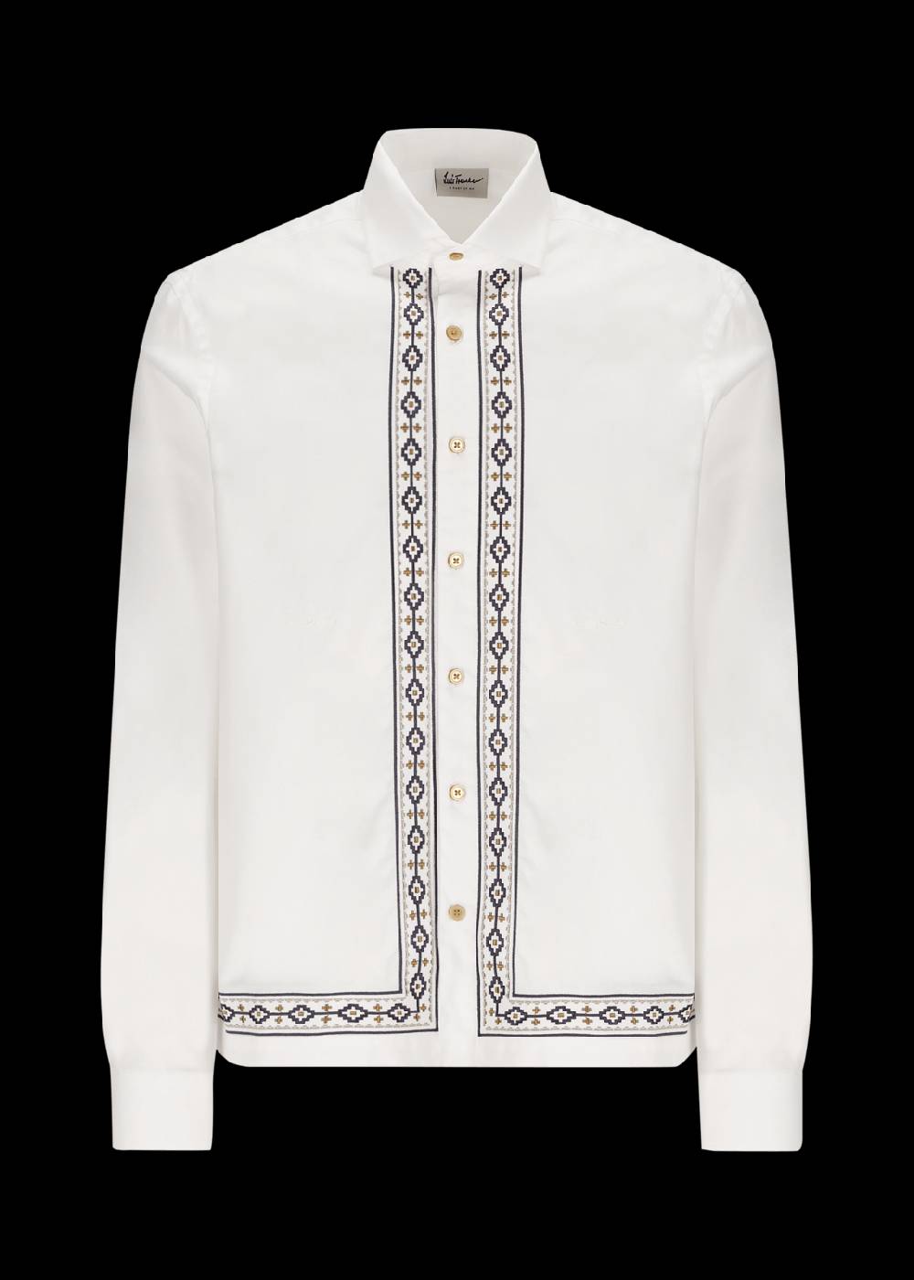 Luis Trenker Camicia Con Ricamo Etnico Modello Lubeltran