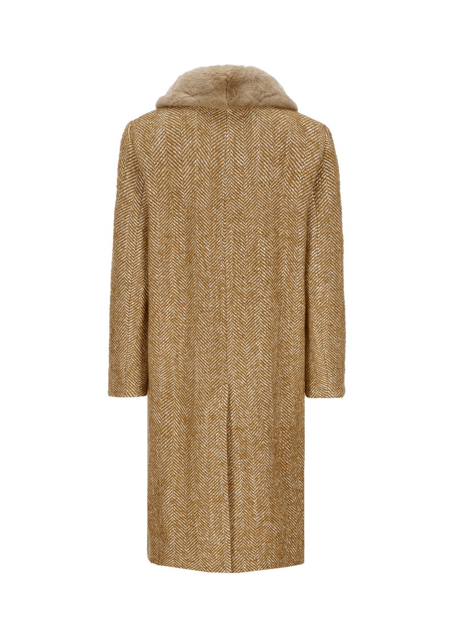 Luis Trenker Cappotto Con Collo Di Pelliccia Modello Ludani