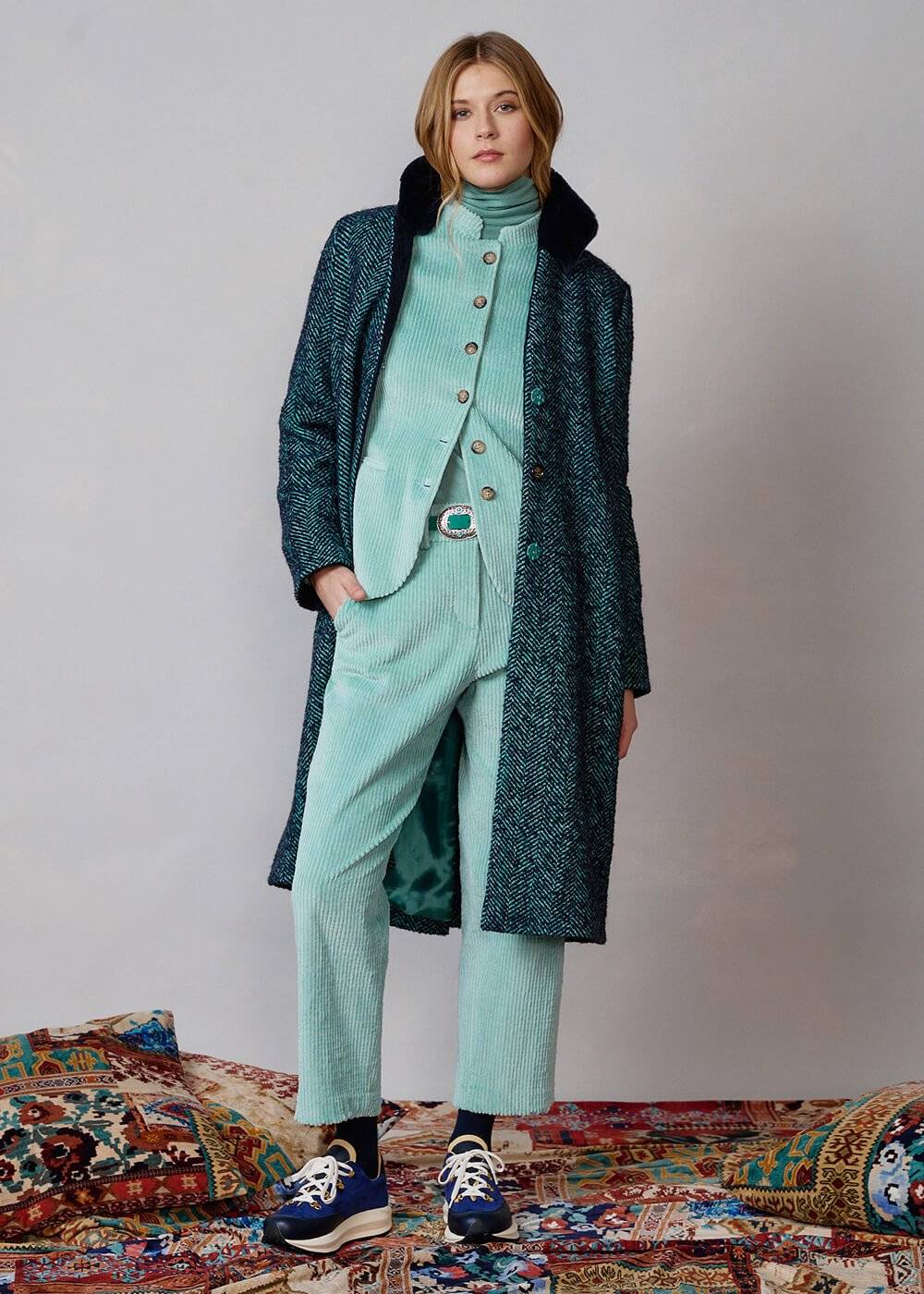 Luis Trenker Cappotto con collo di pelliccia modello Ludani