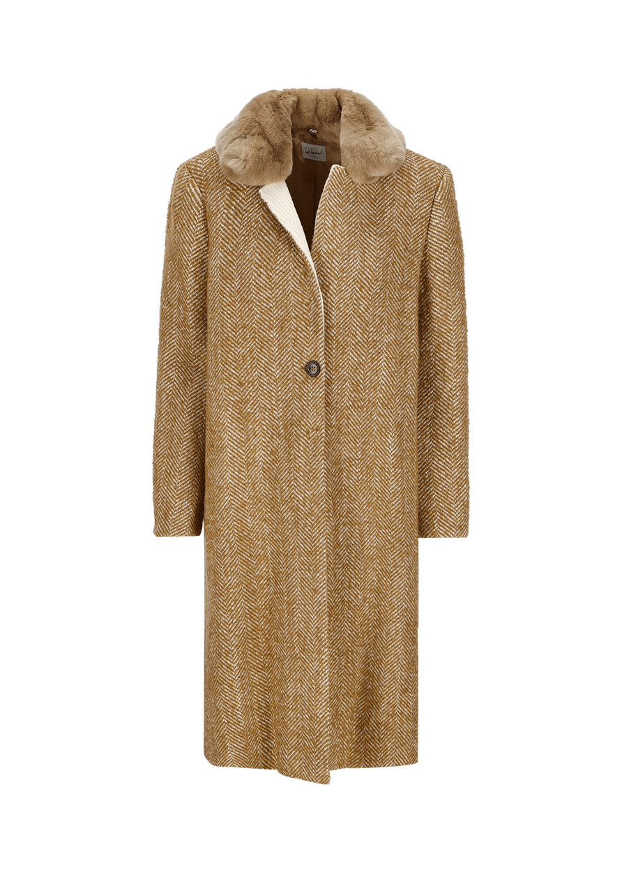 Luis Trenker Cappotto con collo di pelliccia modello Ludani