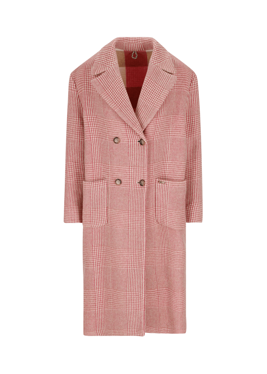 Luis Trenker Cappotto Con Motivo Pied-de-poule Modello Lualissa