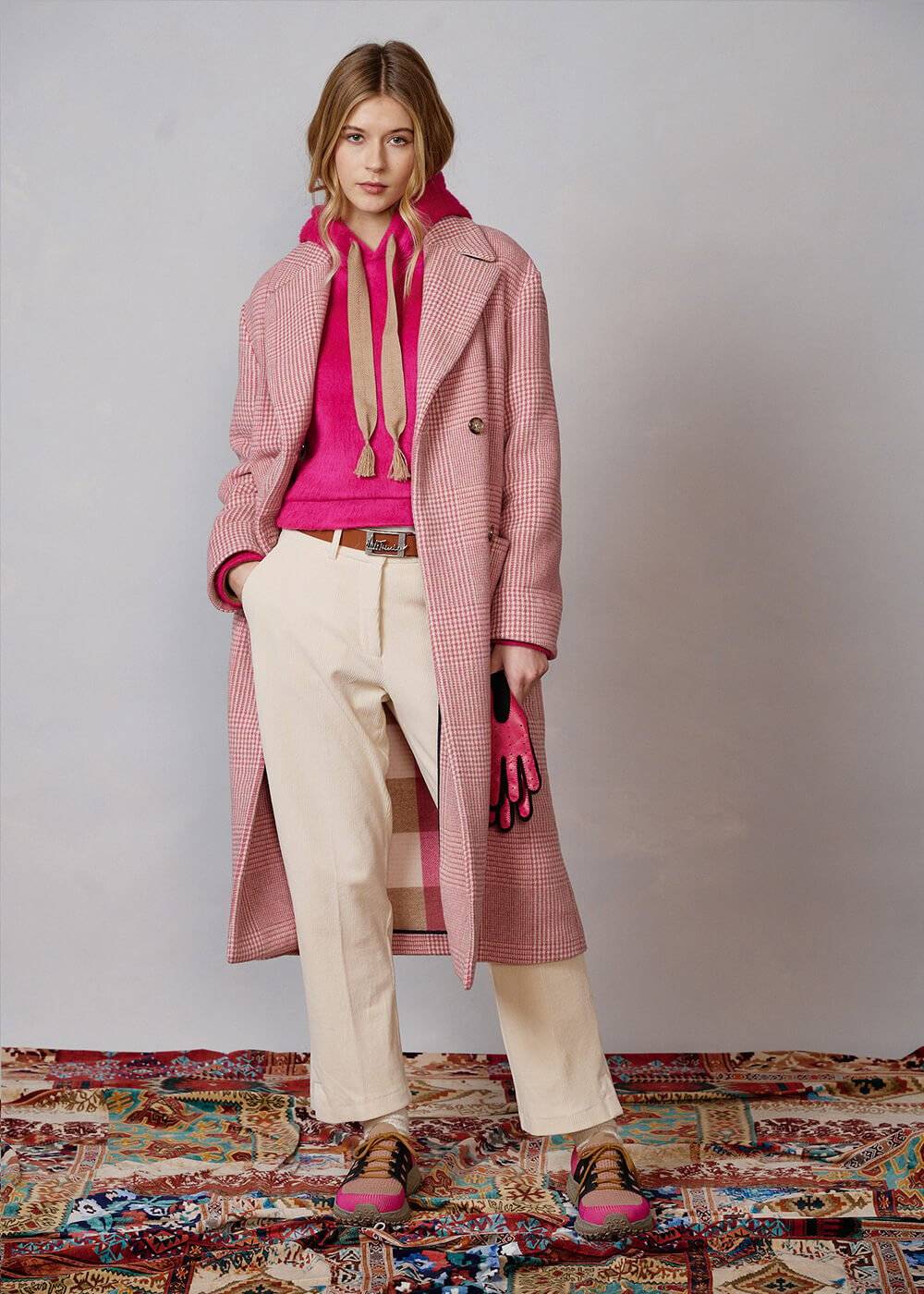 Luis Trenker Cappotto con motivo pied-de-poule modello Lualissa