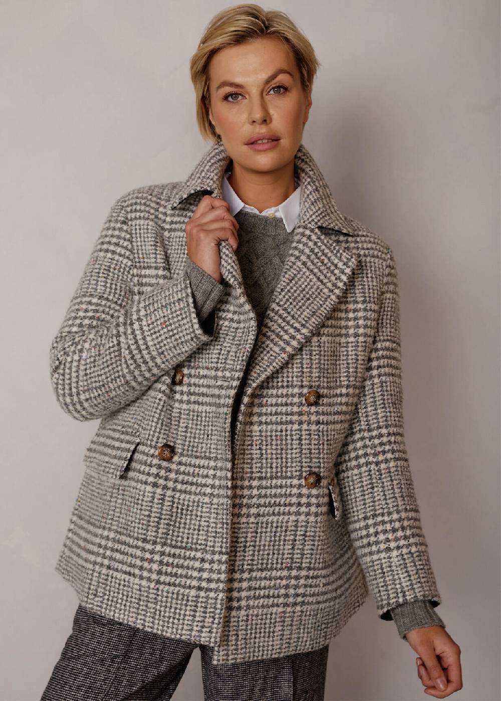 Luis Trenker Cappotto Con Motivo Principe Di Galles Lumarta