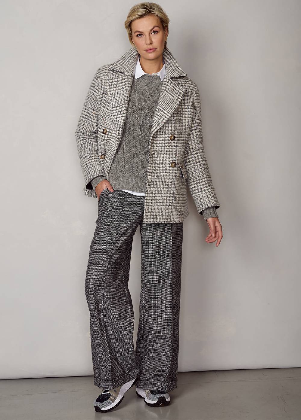 Luis Trenker Cappotto con motivo Principe di Galles Lumarta