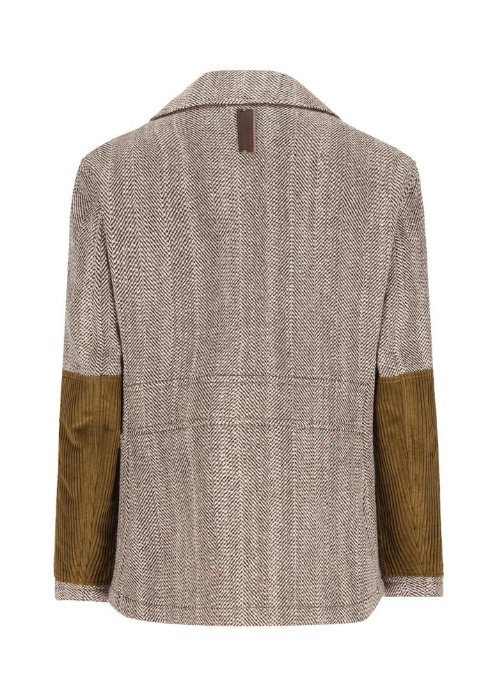 Luis Trenker Cappotto In Bouclé Con Motivo A Spina Di Pesce Lumartin