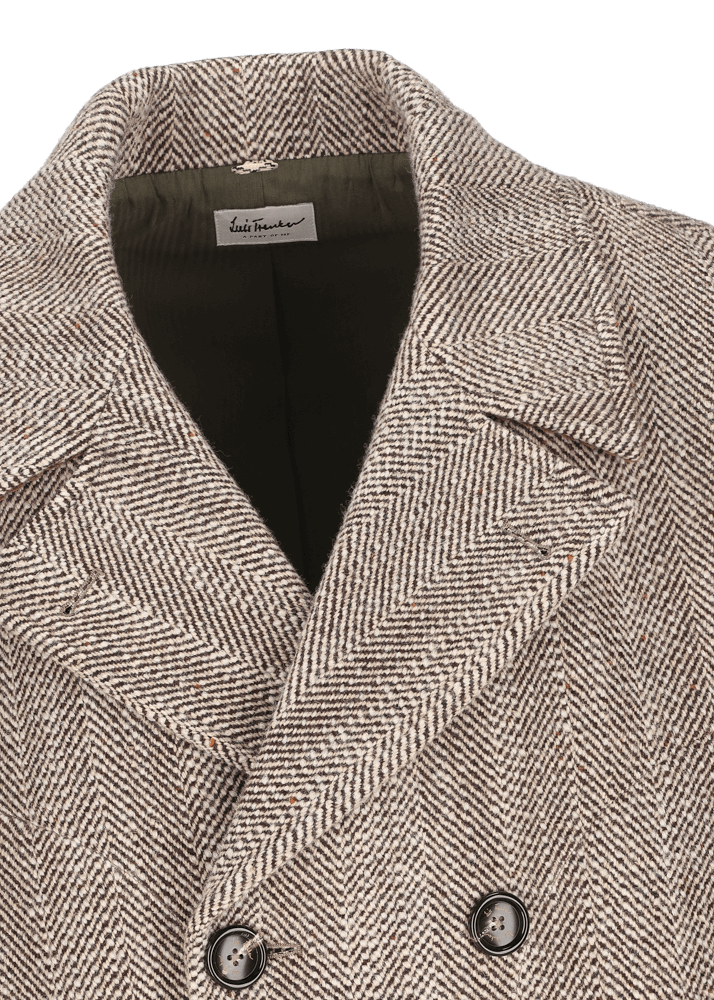 Luis Trenker Cappotto In Bouclé Con Motivo A Spina Di Pesce Lumartin