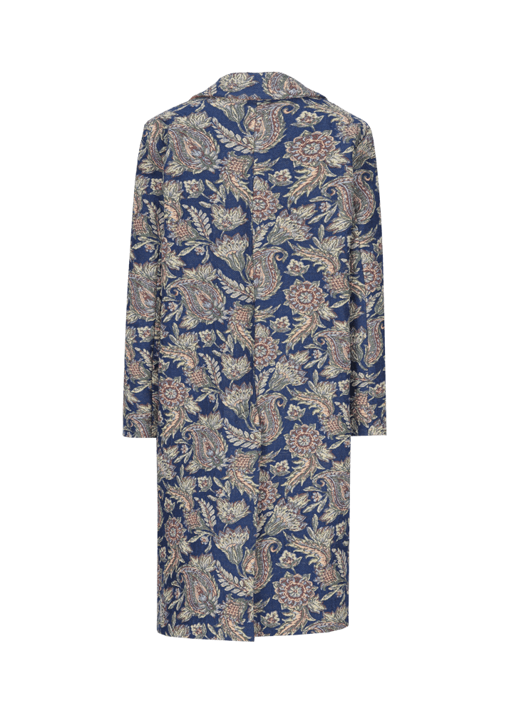 Luis Trenker Cappotto In Jacquard Con Motivo Lugreta