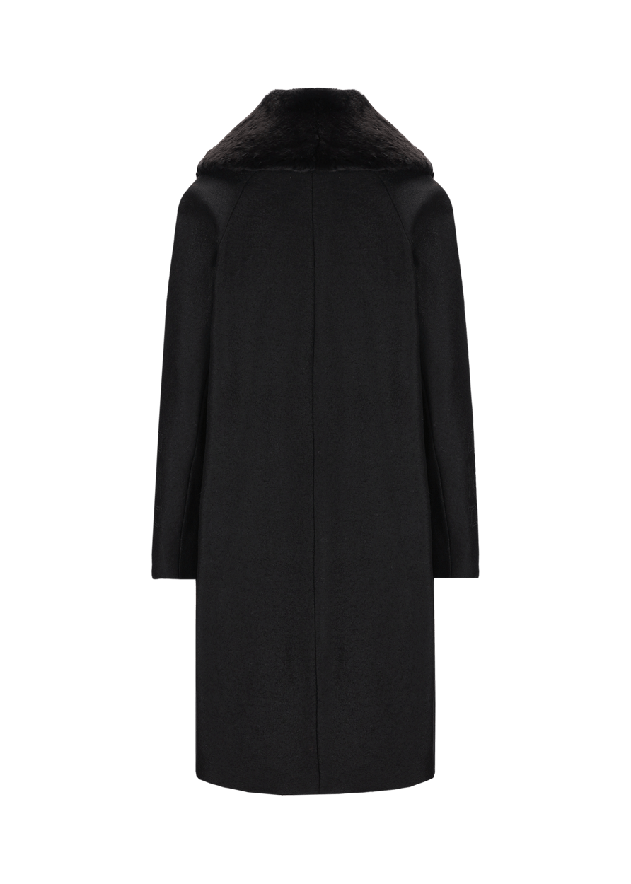 Luis Trenker Cappotto In Lana Cotta Con Collo Di Pelliccia Modello Lufrida