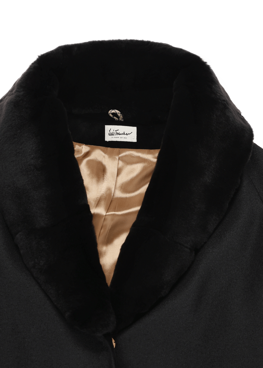 Luis Trenker Cappotto In Lana Cotta Con Collo Di Pelliccia Modello Lufrida