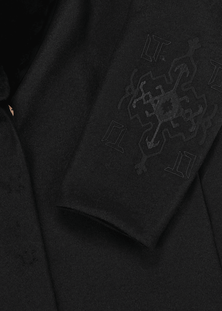 Luis Trenker Cappotto In Lana Cotta Con Collo Di Pelliccia Modello Lufrida