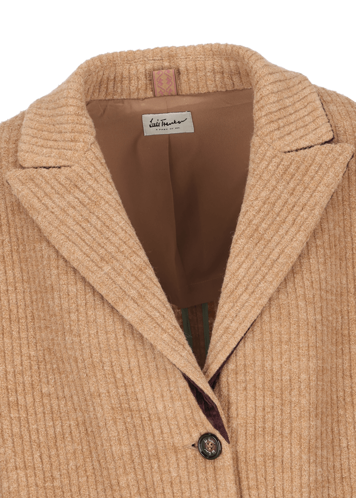 Luis Trenker Cappotto In Lana Vergine Con Lavorazione A Costine Lugiorgia