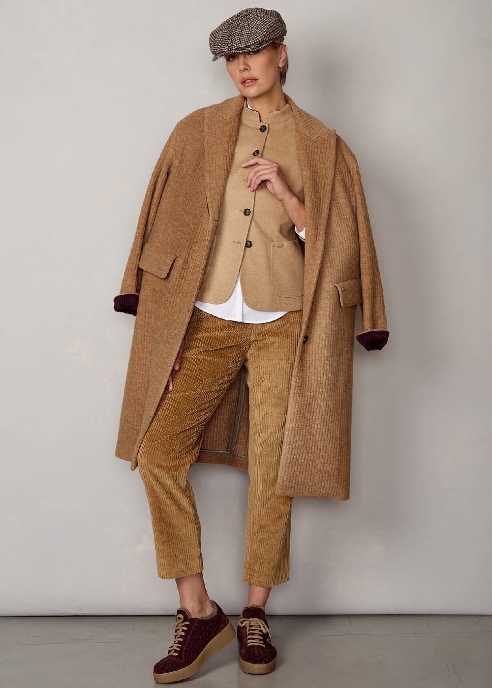 Luis Trenker Cappotto in lana vergine con lavorazione a costine Lugiorgia