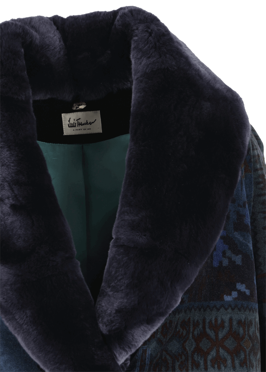 Luis Trenker Cappotto In Velluto Con Collo Di Pelliccia Modello Lufrida