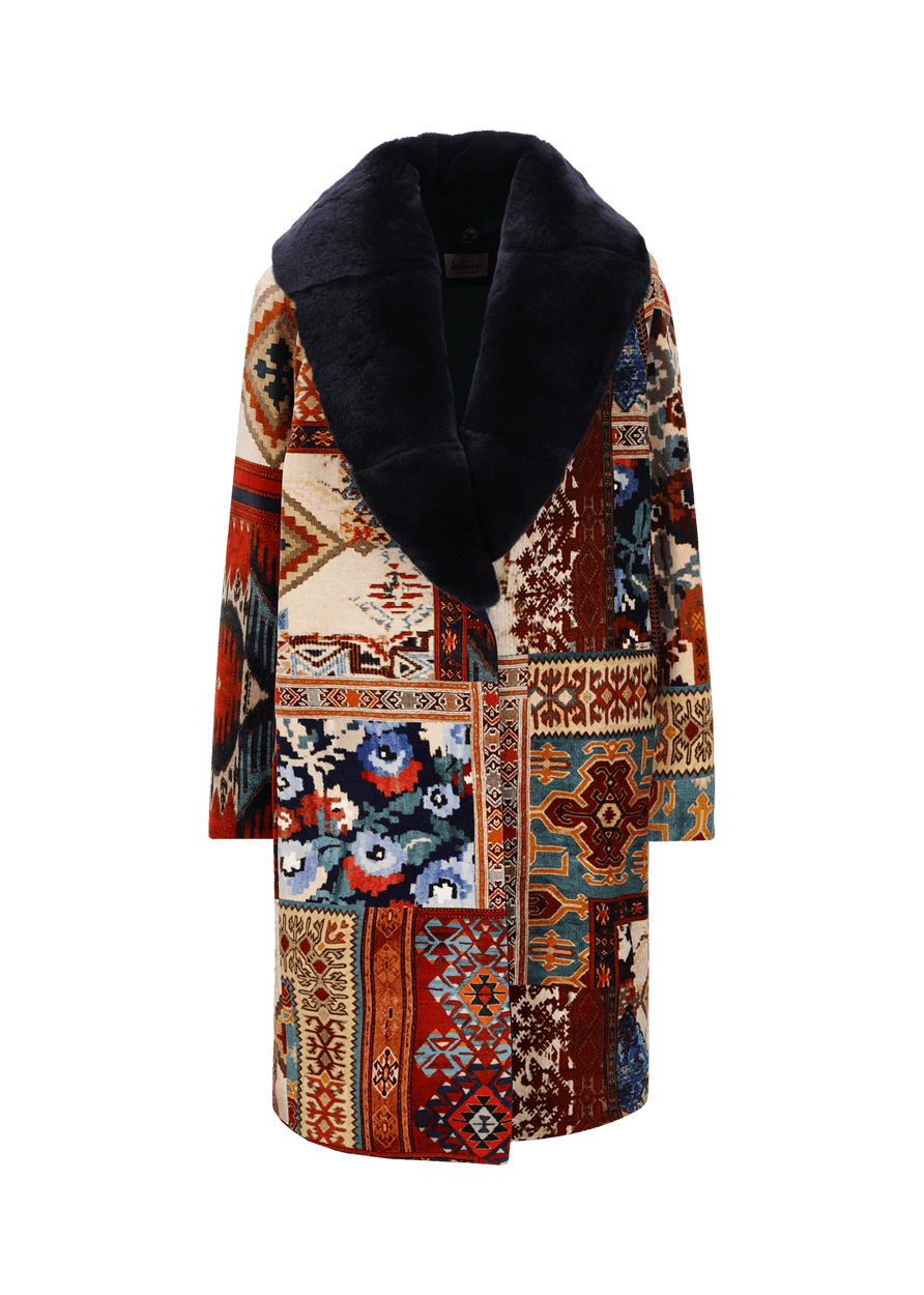 Luis Trenker Cappotto In Velluto Con Collo Di Pelliccia Modello Lufrida