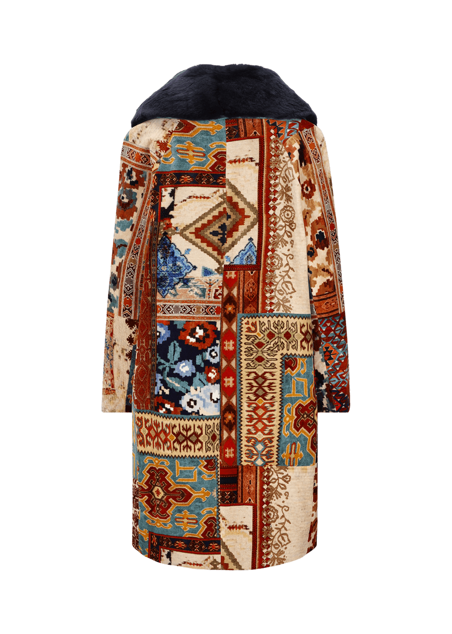 Luis Trenker Cappotto In Velluto Con Collo Di Pelliccia Modello Lufrida