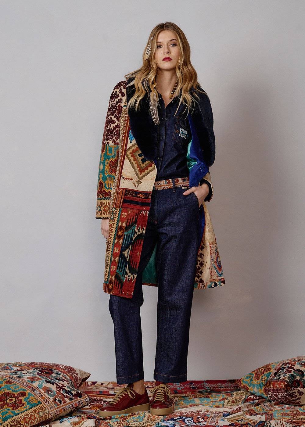 Luis Trenker Cappotto in velluto con collo di pelliccia modello Lufrida