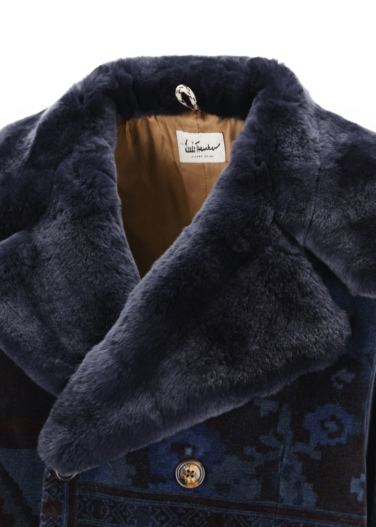 Luis Trenker Cappotto In Velluto Con Collo In Pelliccia Modello Lusamir