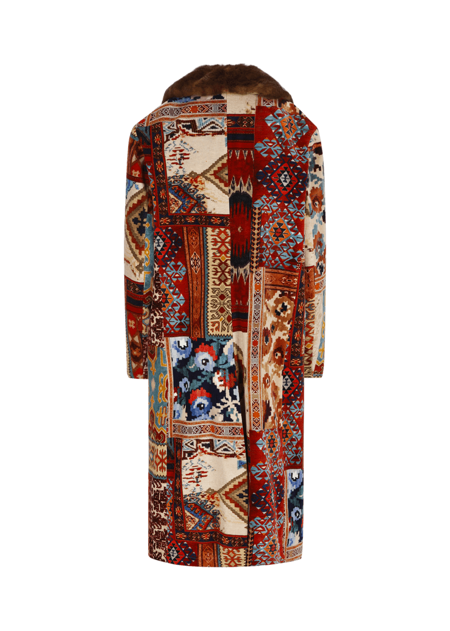 Luis Trenker Cappotto In Velluto Con Collo In Pelliccia Modello Lusamir