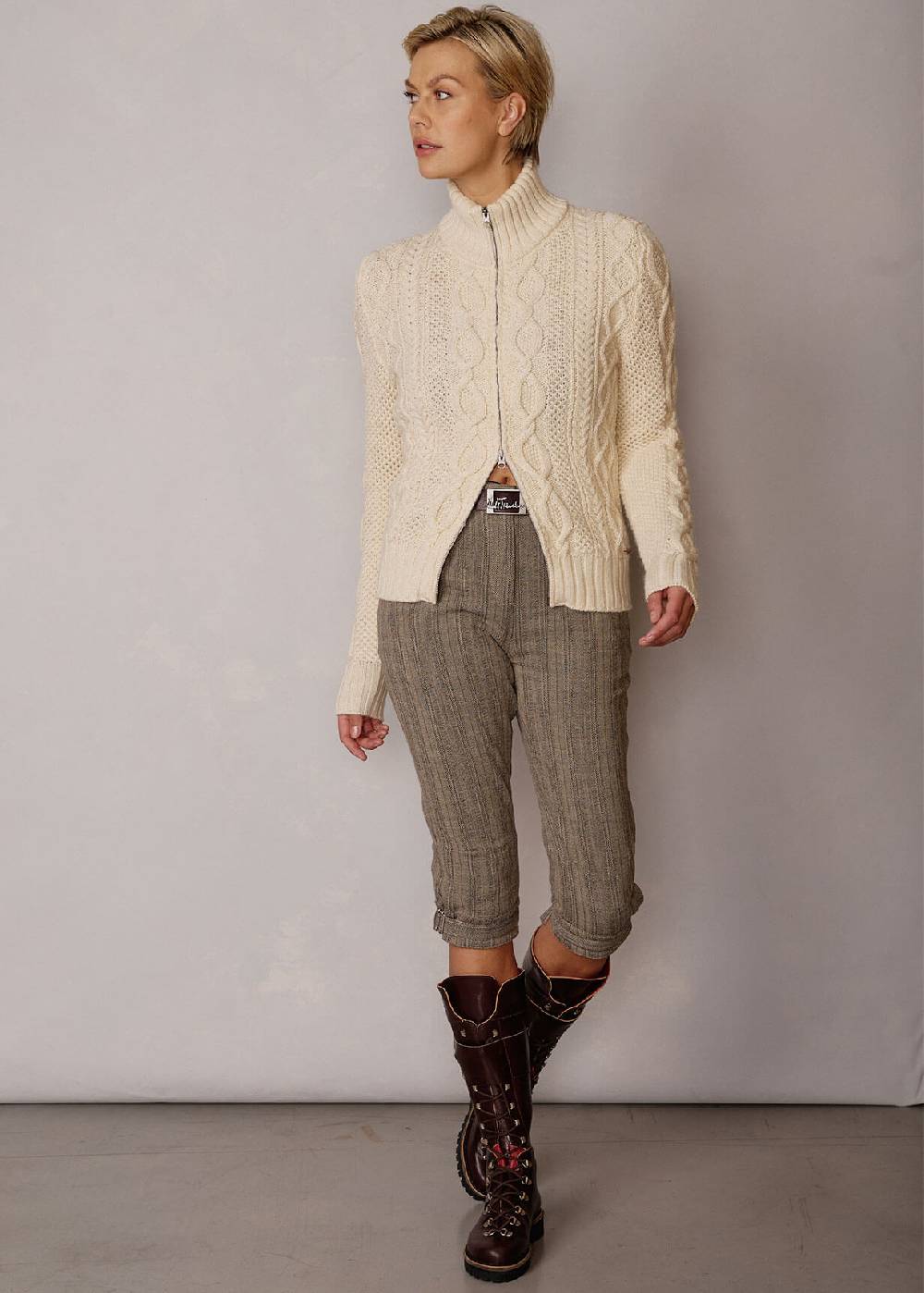 Luis Trenker Cardigan con mix di motivi lavorati a maglia Lualba