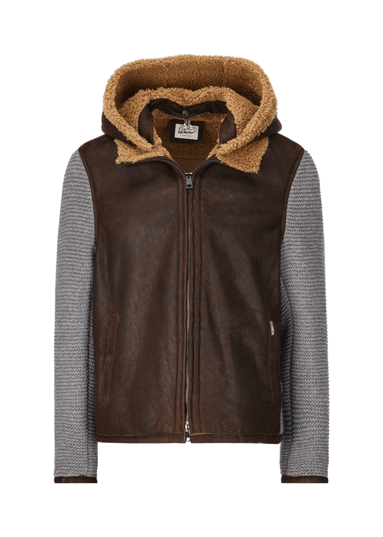 Luis Trenker Cardigan con parte anteriore in pelle Luwallace