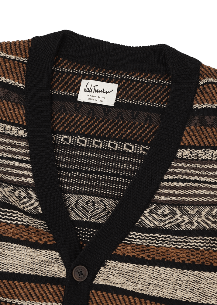 Luis Trenker Cardigan In Maglia Con Motivo A Righe Modello Luwiago