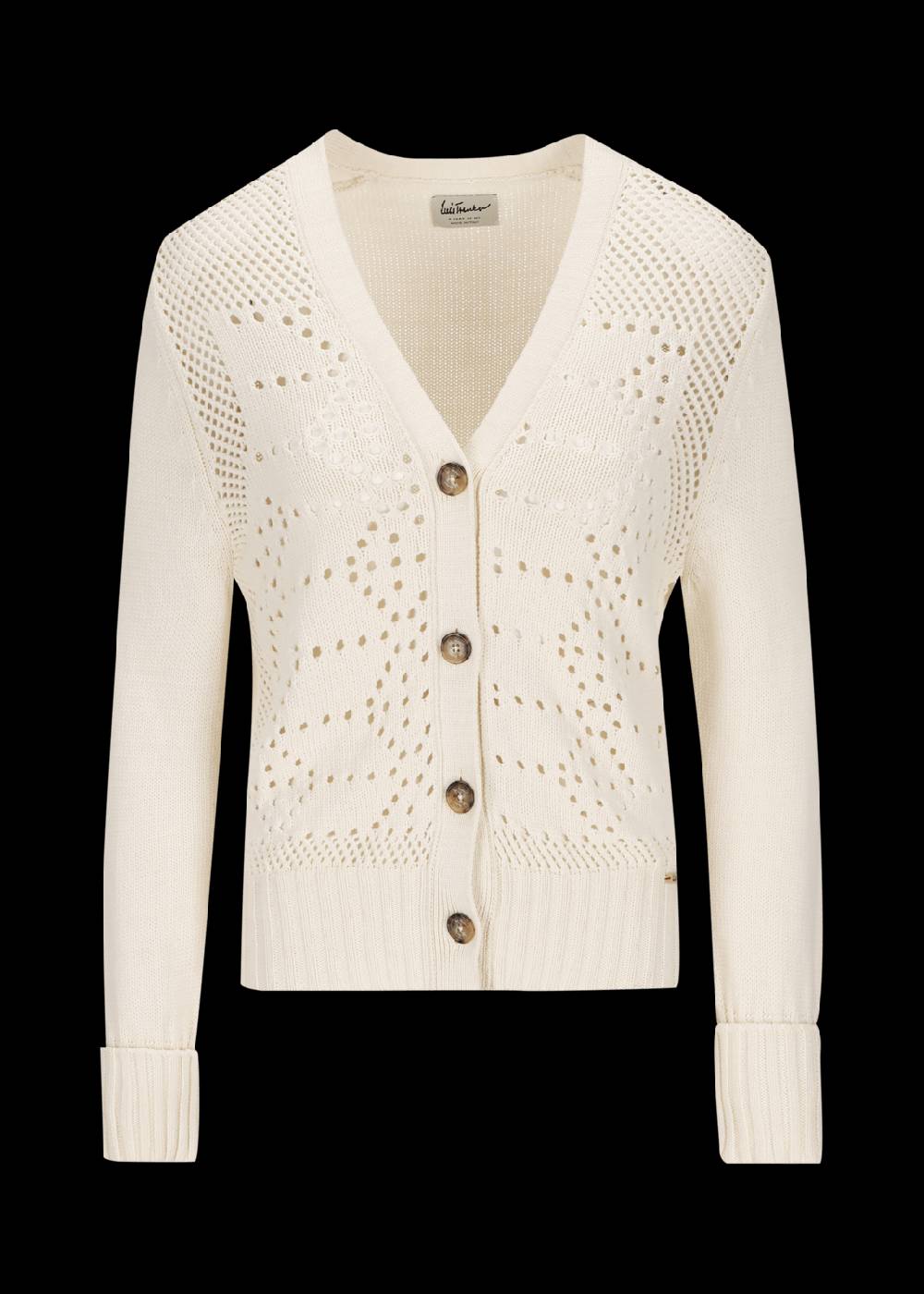 Luis Trenker Cardigan In Maglia Traforata In Misto Cotone Modello Lualma