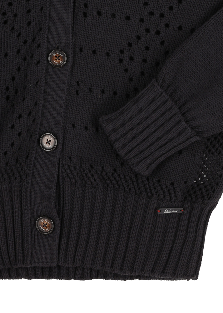 Luis Trenker Cardigan In Maglia Traforata In Misto Cotone Modello Lualma