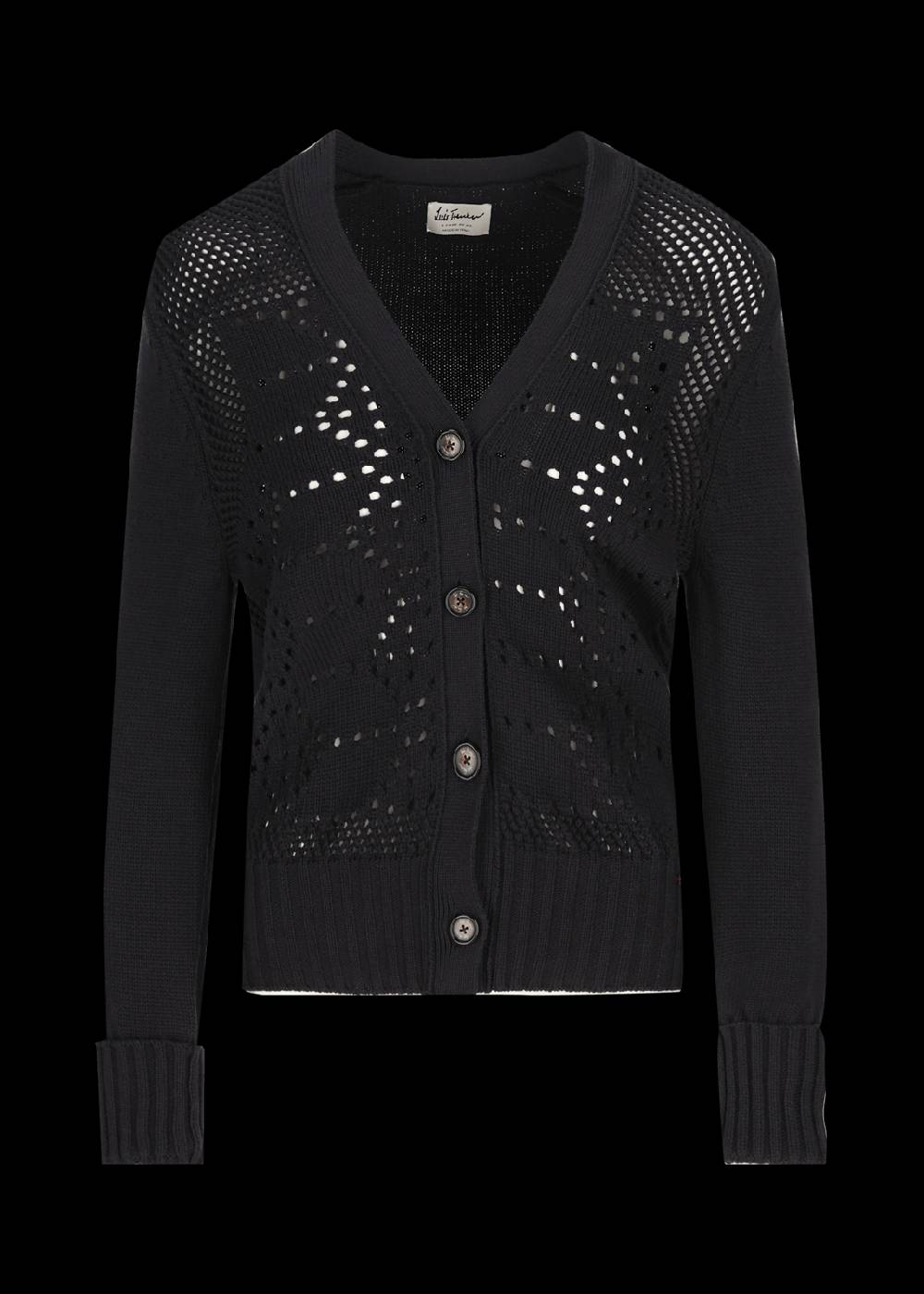 Luis Trenker Cardigan in maglia traforata in misto cotone modello Lualma