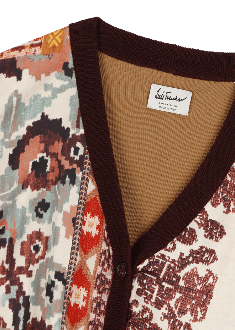 Luis Trenker Cardigan In Un Mix Di Materiali Modello Luwaynet