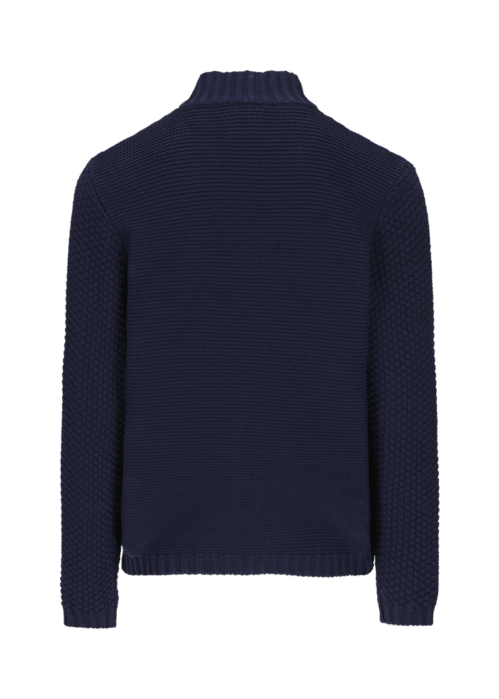 Luis Trenker Cardigan Lavorato A Maglia Con Colletto Alla Coreana Modello Luwall