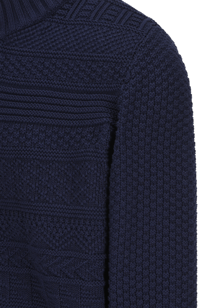 Luis Trenker Cardigan Lavorato A Maglia Con Colletto Alla Coreana Modello Luwall