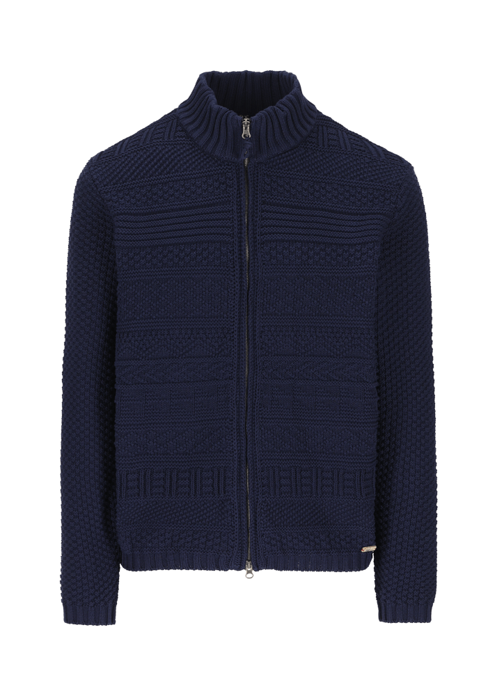 Luis Trenker Cardigan lavorato a maglia con colletto alla coreana modello Luwall