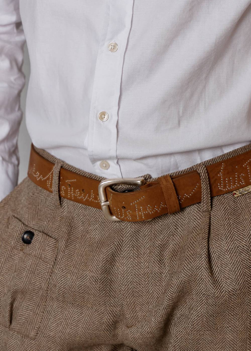 Luis Trenker Cintura In Pelle Con Borchie Modello Lufabian