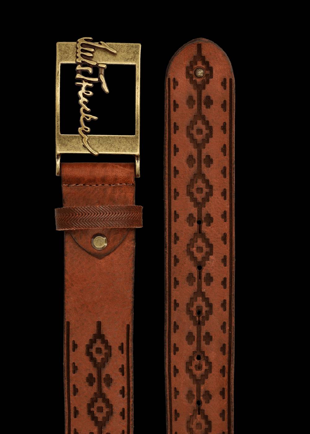 Luis Trenker Cintura In Pelle Con Motivo Etnico Modello Lufranco