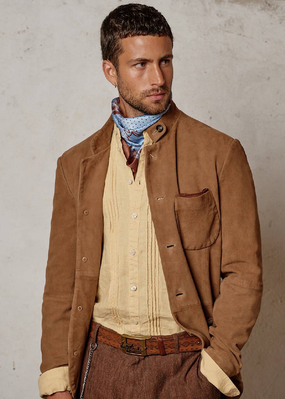 Luis Trenker Cintura in pelle con motivo etnico modello Lufranco