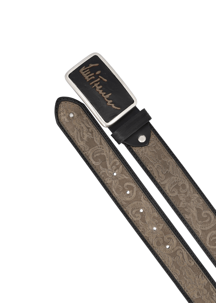 Luis Trenker Cintura In Pelle Con Stampa In Rilievo Lufaro