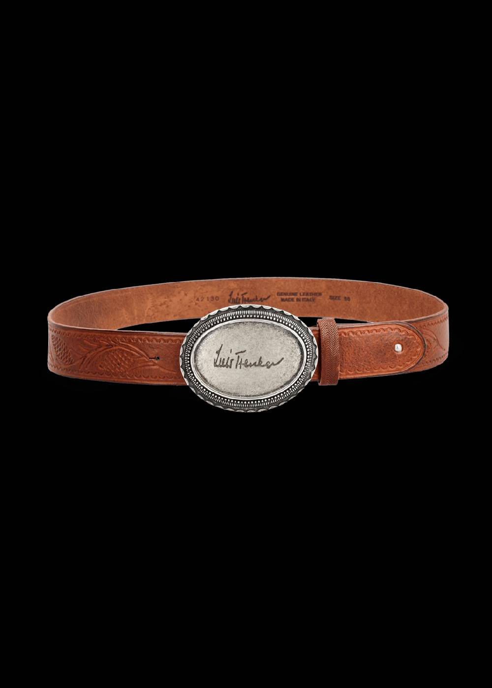 Luis Trenker Cintura in pelle con stampa in rilievo modello Lufan