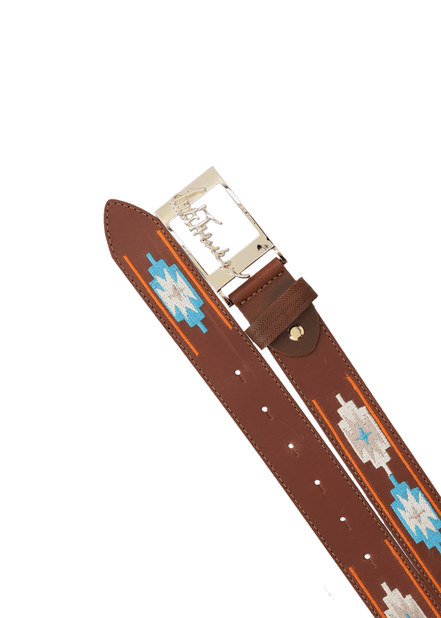 Luis Trenker Cintura In Pelle Ricamata Modello Lufritzi