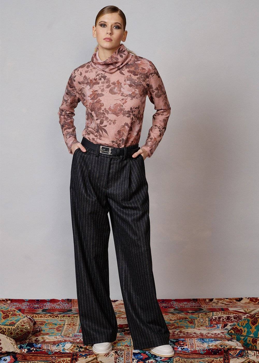 Luis Trenker Dolcevita con stampa floreale modello Luwalda