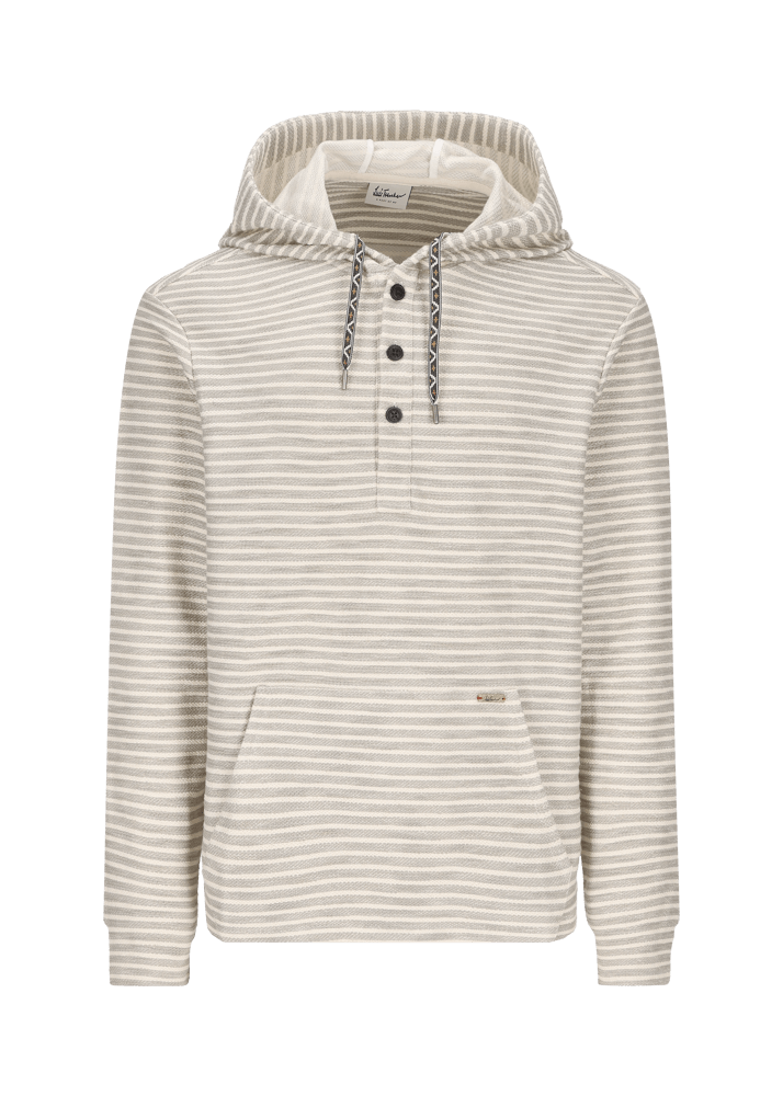Luis Trenker Felpa a righe con cappuccio modello Lucram