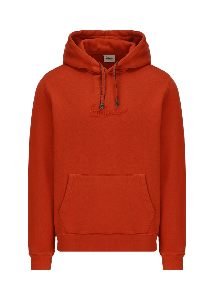 Luis Trenker Felpa con cappuccio con fascia jacquard modello Luphilipp